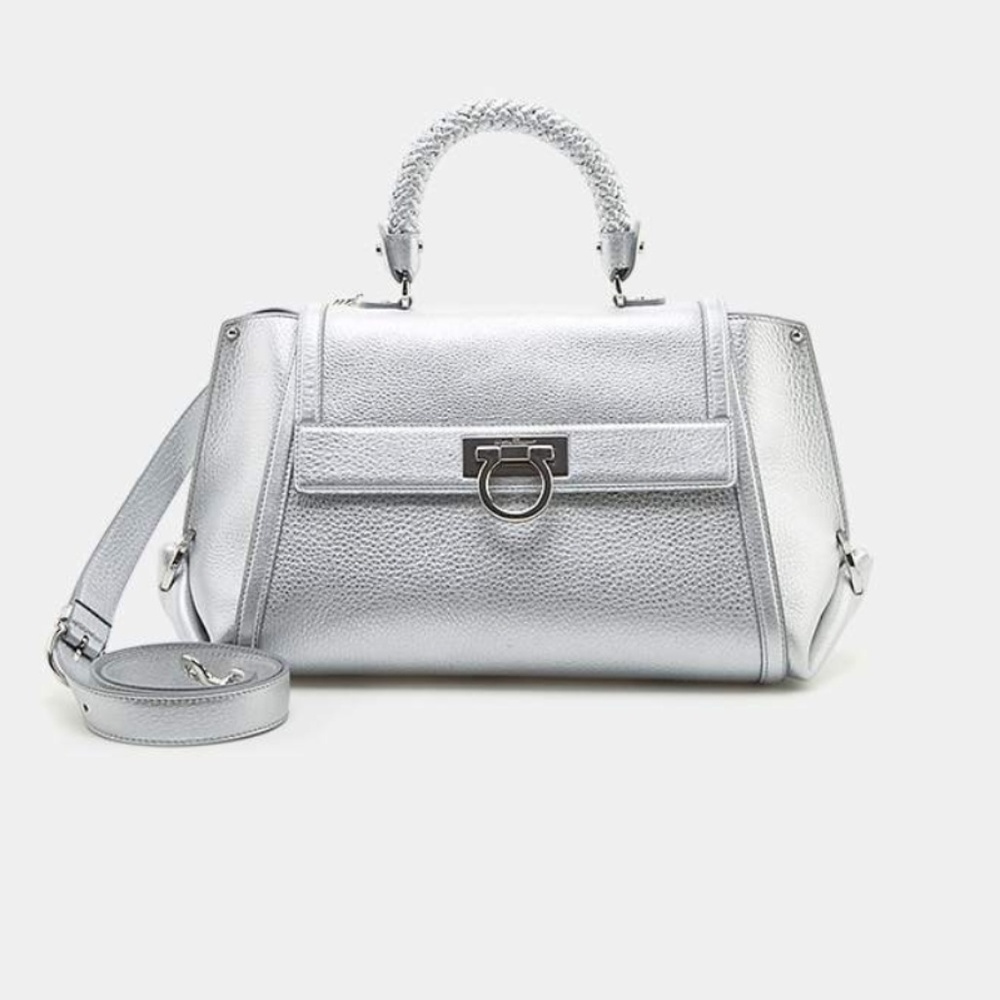 Salvatore Ferragamo Sofia Medium Metallic Satchel